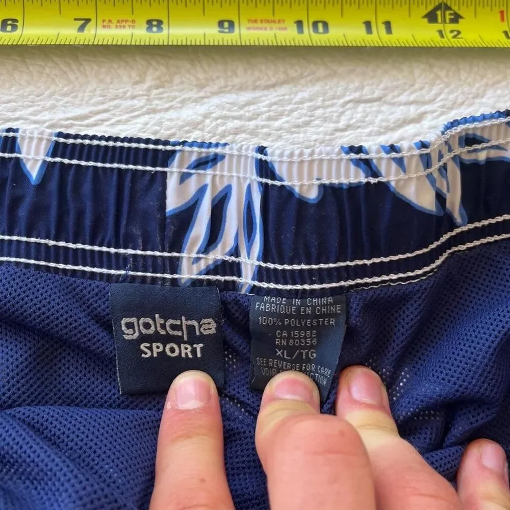 Gotcha Men's Navy and Blue Swim-briefs-shorts